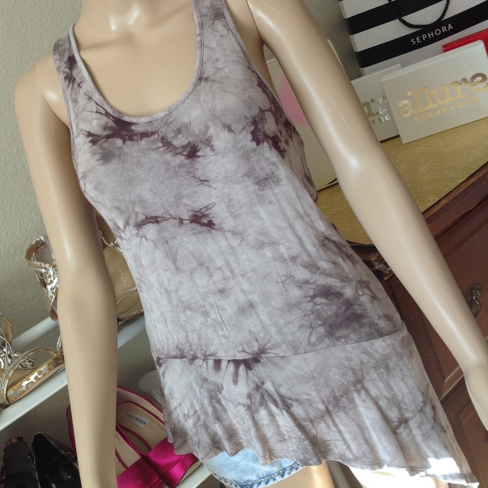 Gray tye dye tank top A003